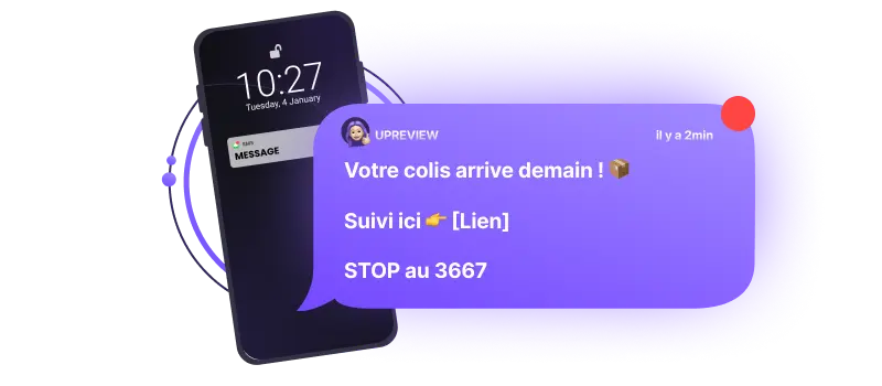 Delivery tracking SMS marketing campaign example