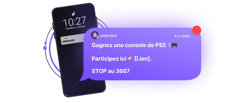 Prize game SMS marketing campaign example