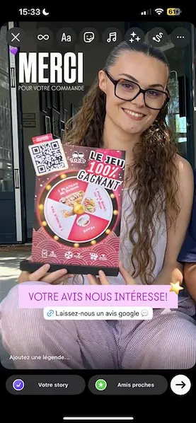 Example Instagram Story for the Google review link