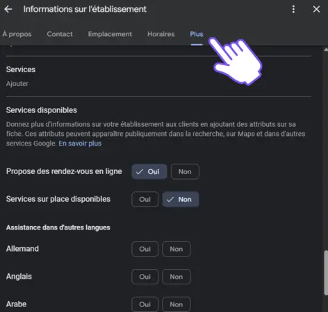 Editing a Google Business Profile's attributes to optimize it