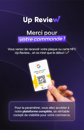 Up Review's NFC Google review plate shop
