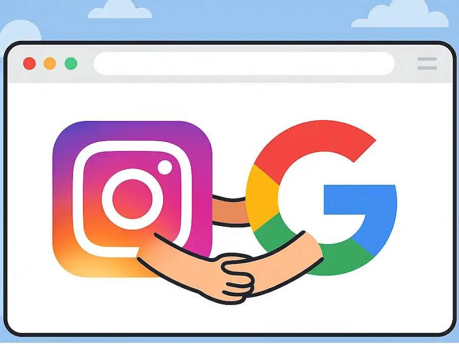 Instagram content showing up on Google for a restaurant's local SEO