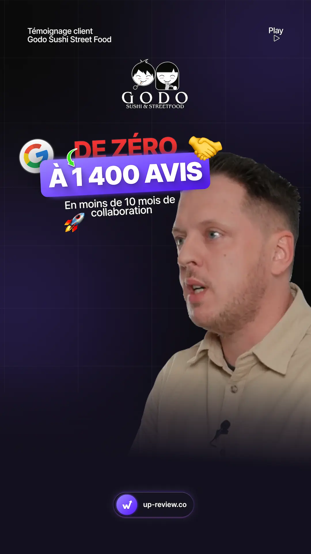 Godo Sushi video testimonial: from zero to 1,400 Google reviews in under 10 months of working together
