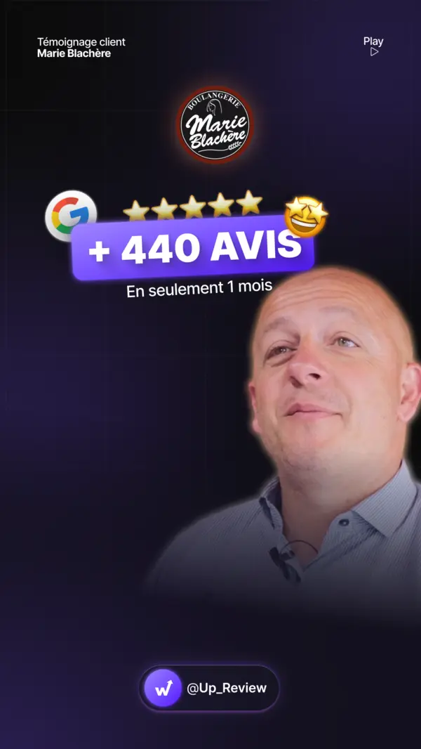 Video testimonial from Alexandre Beletti, Marie Blachère franchisee: +440 Google reviews in just 1 month