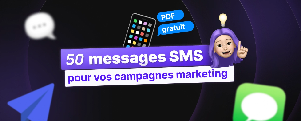 Cover of the PDF: 50 SMS messages for your marketing campaigns