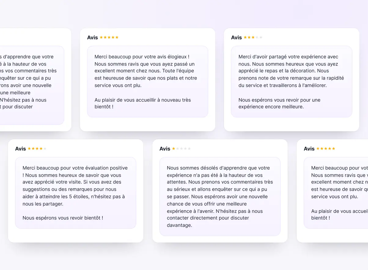 Automated replies to Google reviews
