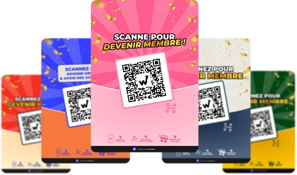 Printable displays with a QR code for the loyalty program