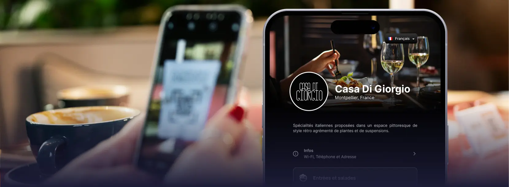 QR code leading to a restaurant digital menu