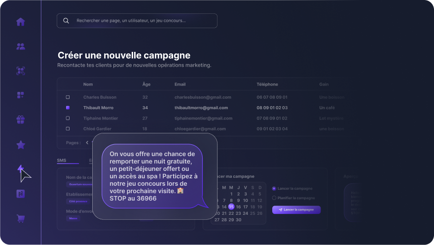 Campagnes SMS et Email