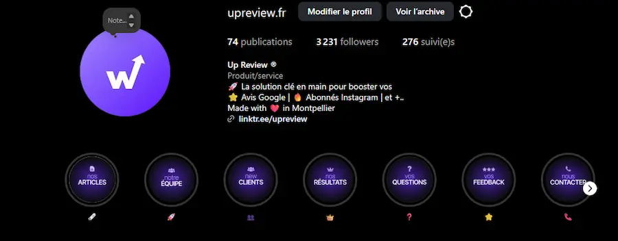 Utiliser instagram Up Review pour avoir plus d'avis Google
