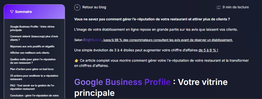 Publier des articles de blog optimisés pour le SEO local pour la communication de son restaurant