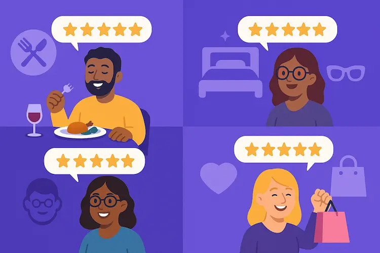 Exemples d'avis positifs pour chaque secteurs d'activité