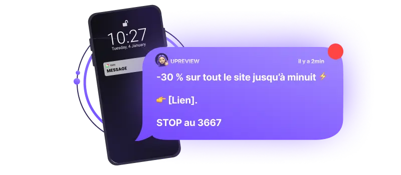 Exemple de campagne SMS marketing de d'offre flash