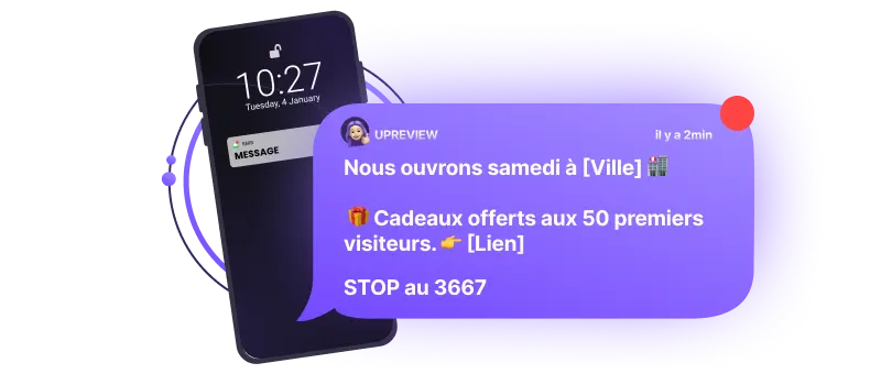 Exemple de campagne SMS marketing pour ouverture de point de vente
