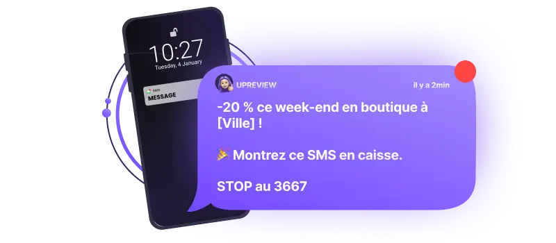 Exemple de campagne SMS marketing de promotion en magasin