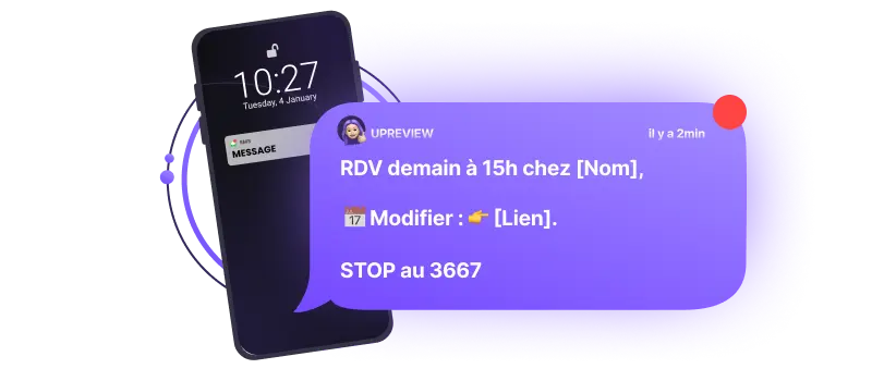 Exemple de campagne SMS marketing de rappel de rendez-vous