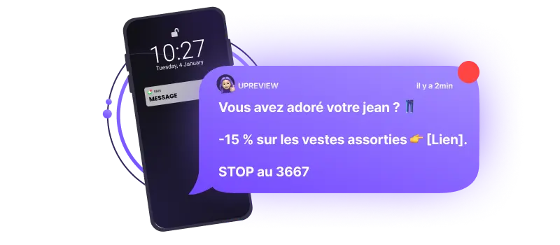 Exemple de campagne SMS marketing de vente complémentaire