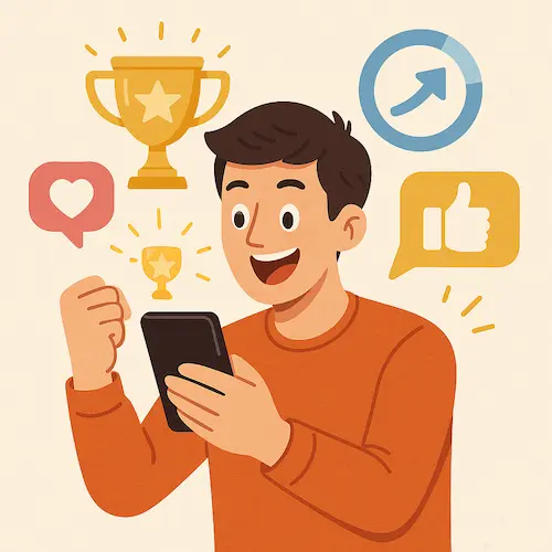 Dopamine for customer loyalty with gamification
