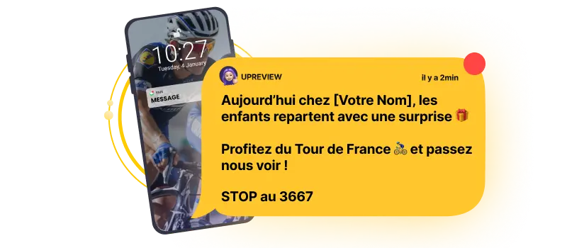 Pub par SMS pour enfants pour le Tour de France 2025