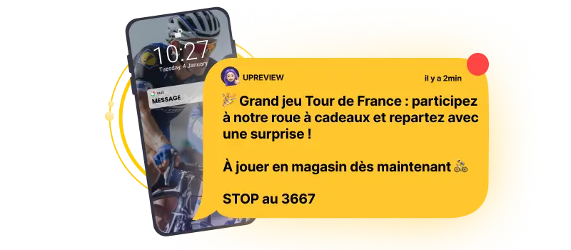 Pub par SMS de jeu concours pour le Tour de France 2025
