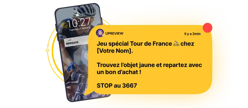 Pub par SMS pour jeu special pour le Tour de France 2025