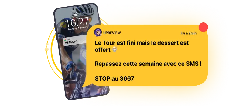 Pub par SMS pour relance post-tour pour le Tour de France 2025