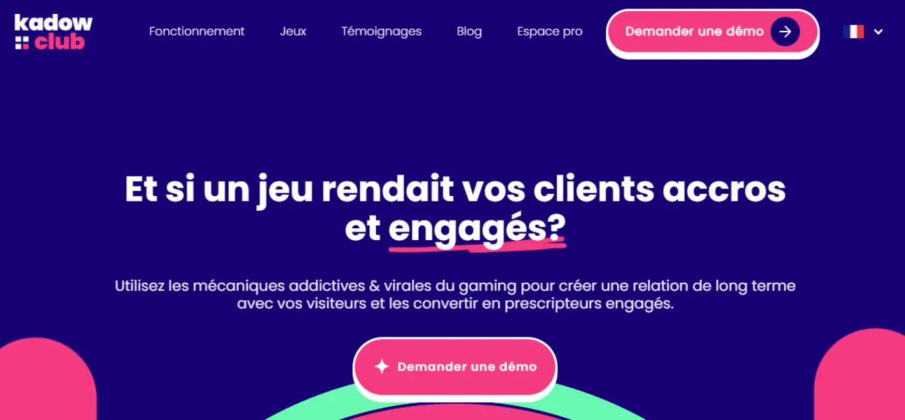 Roue cadeaux pour générer des avis Google Kadow club page d’accueil