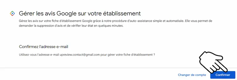 Supprimer un avis google formulaire de recours